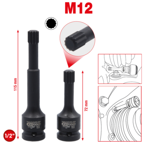 KS Tools 1/2" Spezial-Kraft-Bit-Stecknuss-Satz Vielzahn Standard 2 L