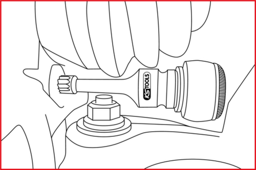 KS Tools 1/2" Spezial-Kraft-Bit-Stecknuss-Satz Vielzahn Technische Zeichnung 1 L