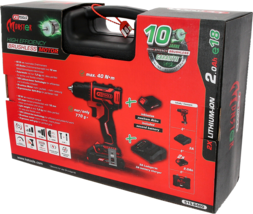 KS Tools eMONSTER Brushless-Akku-Bohr-Schrauber-Satz Standard 5 L