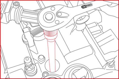 KS Tools 3/8" Zündkerzen-Stecknuss-Satz für EcoBoost Motoren Technische Zeichnung 1 L