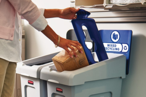 Rubbermaid Abfallbehälter Slim Jim® Starter, 87 l, grau Milieu 6 L