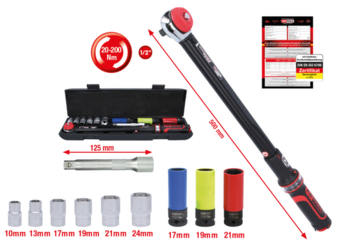 KS Tools 1/2"ERGOTORQUEprecision Drehmomentschlüssel-Satz Standard 2 L