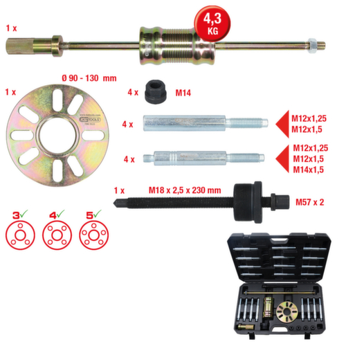 KS Tools Universal-Radnaben- und Gelenkwellen-Abzieher-Satz Standard 2 L