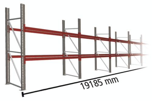 META Palettenregal MULTIPAL für 60 Paletten, 19185 mm breit, 2 Lagerebenen Standard 2 L