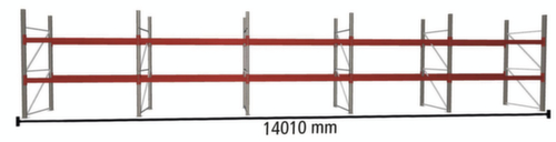 META Palettenregal MULTIPAL für 45 Paletten, 14010 mm breit, 2 Lagerebenen Standard 2 L