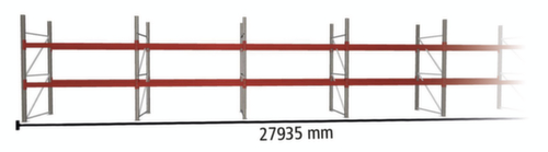 META Palettenregal MULTIPAL für 90 Paletten, 27935 mm breit, 2 Lagerebenen Standard 2 L