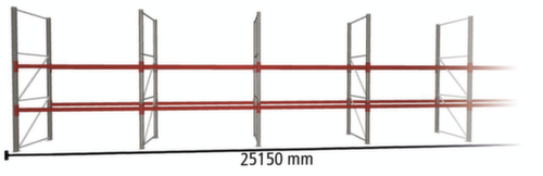 META Palettenregal MULTIPAL für 81 Paletten, 25150 mm breit, 3 Lagerebenen Standard 2 L