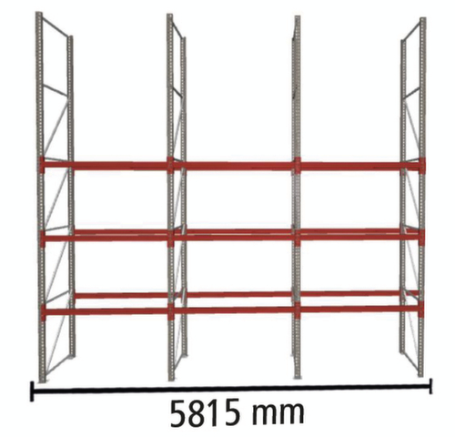 META Palettenregal MULTIPAL für 24 Paletten, 5815 mm breit, 4 Lagerebenen
