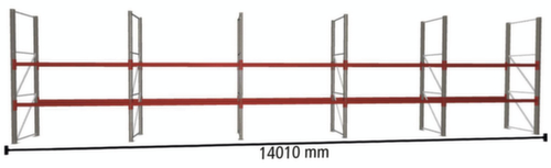 META Palettenregal MULTIPAL für 30 Paletten, 14010 mm breit, 3 Lagerebenen Standard 1 L