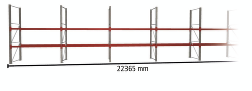META Palettenregal MULTIPAL für 48 Paletten, 22365 mm breit, 3 Lagerebenen Standard 1 L