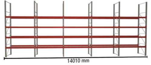 META Palettenregal MULTIPAL für 75 Paletten, 14010 mm breit, 5 Lagerebenen Standard 2 L