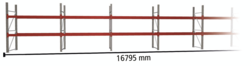 META Palettenregal MULTIPAL für 36 Paletten, 16795 mm breit, 3 Lagerebenen Standard 1 L