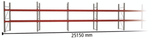 META Palettenregal MULTIPAL für 54 Paletten, 25150 mm breit, 3 Lagerebenen Standard 1 L