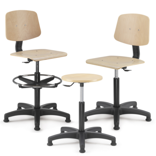 Arbeitshocker mit Holzsitzfläche Standard 1 L