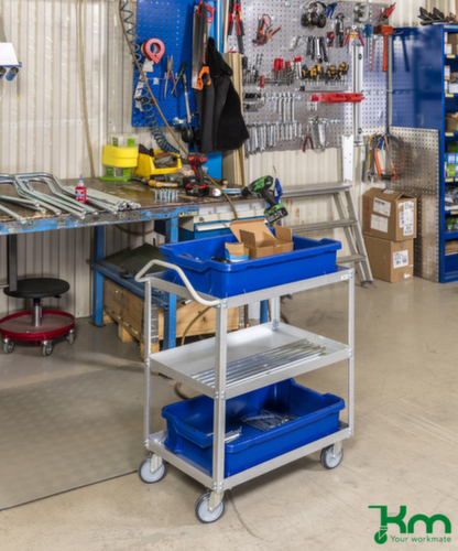 Kongamek Etagenwagen Aluzink, Traglast 150 kg, 3 Etagen Milieu 2 L