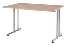 Schreibtisch Terra Nova mit C-Fußgestell, Breite x Tiefe 1200 x 800 mm, Platte Nussbaum