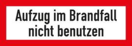 Brandschutzschild "Aufzug im Brandfall nicht benutzen", Aufkleber, Standard