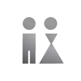 Türschild mit Silhouette, "WC Damen/Herren"