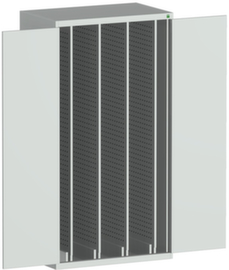 bott Vertikalschrank cubio, 4 Auszüge, RAL7035 Lichtgrau/RAL7035 Lichtgrau