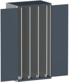 bott Vertikalschrank cubio, 4 Auszüge, RAL7035 Lichtgrau/RAL7016 Anthrazitgrau