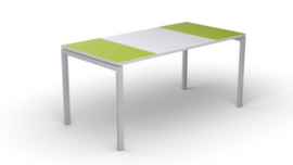 Schreibitsch easyDesk in Bicolor-Optik, 4-Fußgestell, Breite 1400 mm, grün/weiß/weiß