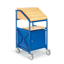 Rollcart Mobiles Pult mit Schrank, RAL5010 Enzianblau