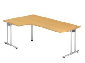 Winkel-Schreibtisch Terra Nova mit C-Fußgestell, Breite x Tiefe 2000 x 800 mm, Platte Buche