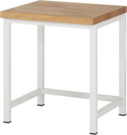 RAU Höhenverstellbare Werkbank Serie 8000 mit Bucheplatte, RAL7035 Lichtgrau