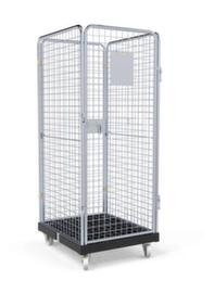 Rollbehälter BASICline ADB mit Tür und 3 Gitterwänden, Traglast 500 kg, Länge x Breite 815 x 724 mm