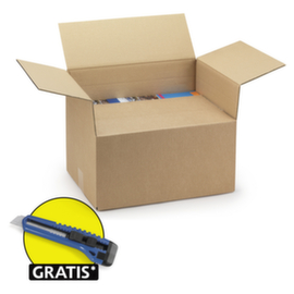 Wellpapp-Faltkarton mit variabler F&uuml;llh&ouml;he - 2-wellig - 600x400x250/400 mm