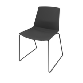 Quadrifoglio Besucherstuhl Clue, Sitz dunkelgrau, Kufengestell