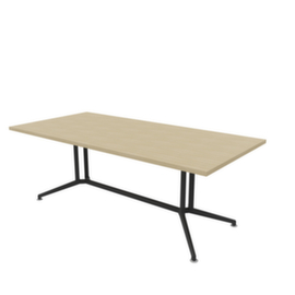 Quadrifoglio Konferenztisch X2, Breite x Tiefe 2100 x 1000 mm, Platte Eiche