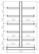 META Universal-Kragarmregal Atlas ST, beidseitig, Höhe 2000 mm, 6 Ebenen Technische Zeichnung 1 S