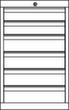 PAVOY Schubladenschrank Basis Plus, 6 Schublade(n) Technische Zeichnung 1 S