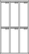 PAVOY Doppelstöckiger Garderobenschrank Basis lichtgrau mit 3x2 Abteilen, Abteilbreite 300 mm Technische Zeichnung 1 S
