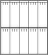 C+P Doppelstöckiger Umkleideschrank Evolo lichtgrau mit untergebauter Sitzbank + 5x2 Abteile + Dekortüren, Abteilbreite 300 mm Technische Zeichnung 1 S