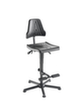 meychair Hoher Arbeitsstuhl Workster Allround W9-H-PU-AH2 mit PU-Sitz, Sitz PU-Schaum schwarz, mit Gleitern