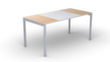 Schreibitsch easyDesk in Bicolor-Optik, 4-Fußgestell, Breite 1400 mm, Buche/weiß/weiß