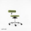 Löffler Hocker Aogo, Sitz grün, Rollen Standard 2 S