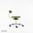 Löffler Hocker Aogo, Sitz grün, Rollen Standard 3 S