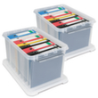 Ordnerbox, transparent, Inhalt 62 l, Auflagedeckel Milieu 2 S