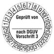 Prüfplakette Geprüft nach DGVU