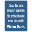 Türschild SafetyMarking®, "Diese Tür bitte bewusst zuziehen."