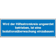 Hinweisetiketten SafetyMarking®, "Wird der Hilfsstromkreis ungeerdet betrieben"
