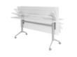 Fahrbarer Klapptisch, Höhe x Breite x Tiefe 750 x 1600 x 800 mm, Platte grau Standard 4 S