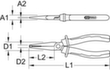 KS Tools Hutkappenzange Technische Zeichnung 1 S