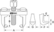 KS Tools Universal Scheibenwischarm-Abzieher 2-armig Technische Zeichnung 1 S