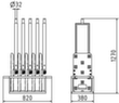 Schake Klappbaken-Set, Höhe x Breite 1270 x 820 mm Technische Zeichnung 1 S