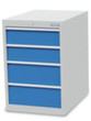 Bedrunka + Hirth Schubladenschrank, 4 Schublade(n), RAL7035 Lichtgrau/RAL5012 Lichtblau