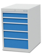 Bedrunka + Hirth Schubladenschrank, 5 Schublade(n), RAL7035 Lichtgrau/RAL5012 Lichtblau